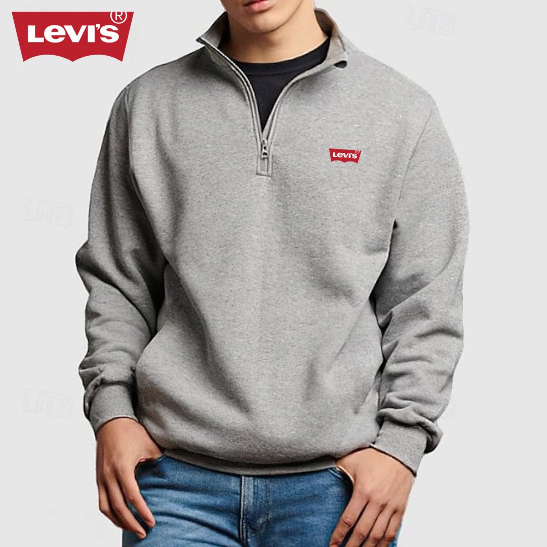 LV™ Heren Pullover Kwart Rits Sweatshirt