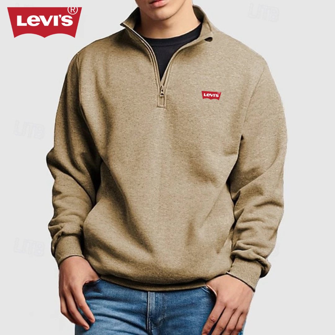 LV™ Heren Pullover Kwart Rits Sweatshirt