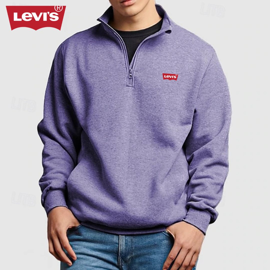 LV™ Heren Pullover Kwart Rits Sweatshirt
