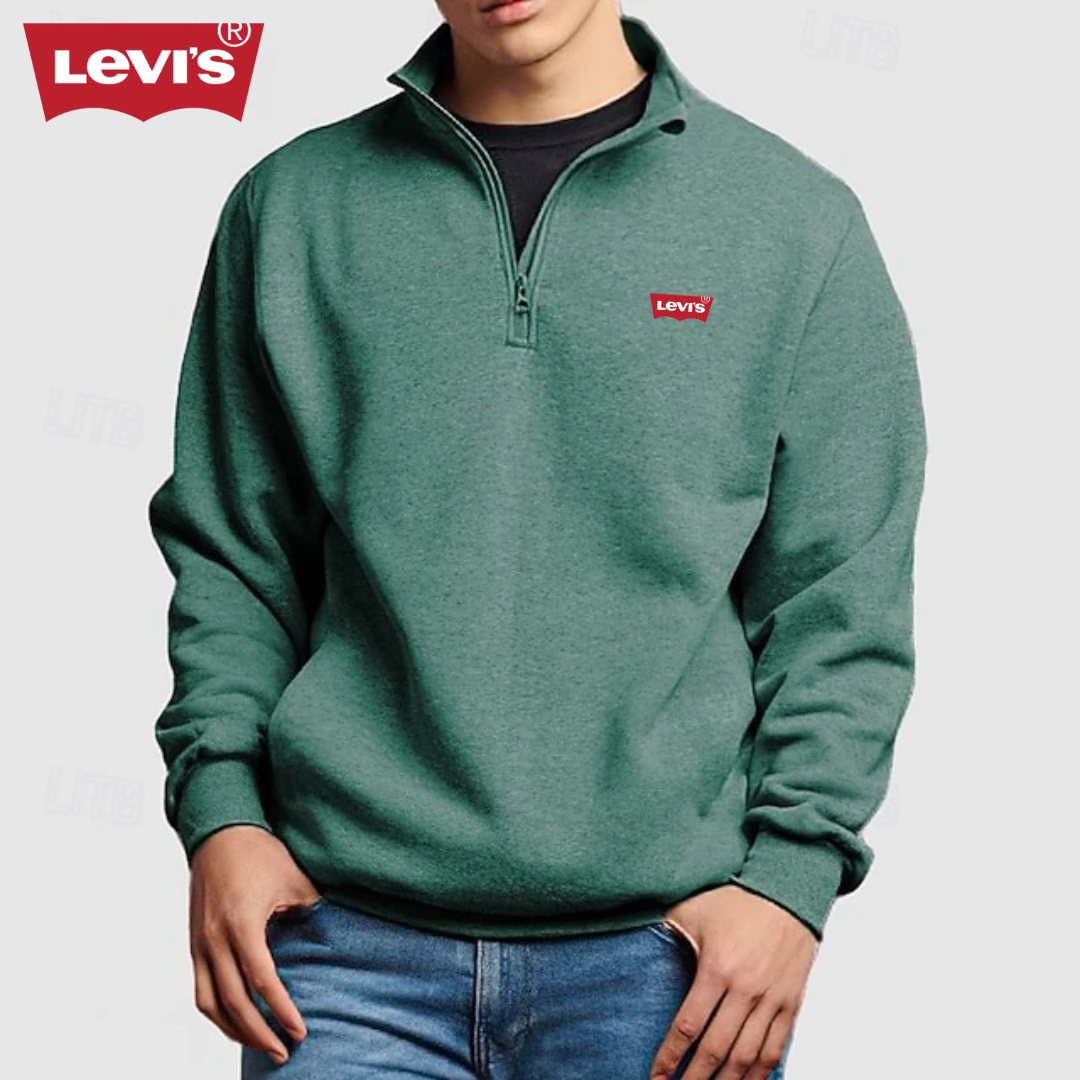 LV™ Heren Pullover Kwart Rits Sweatshirt
